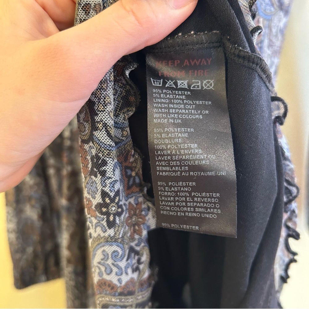 Urban Outfitters Renewal Paisley Mini y2k Dress Sz Md Babydoll Blue Floral Fairy - Picture 12 of 13